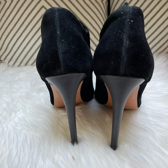 L.A.M.B Isabella Black Suede Leather Stiletto Booties - Picture 6 of 14